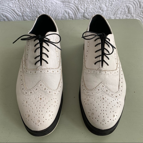Rag & Bone Meli Brogues Slip On White Derby Leather Wingtip Oxford 9 - Picture 3 of 8